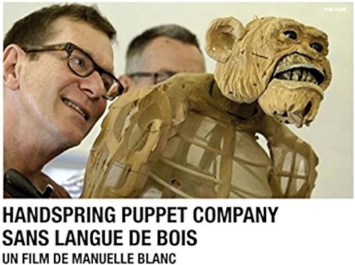 Couverture du livre « HANDSPRING PUPPET COMPANY - SANS LANGUE DE BOIS » de Manuelle Blanc, librairie Les Contes Infusés à Corte