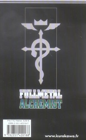 Quatrième de couverture de « FULLMETAL ALCHEMIST - TOME 2 - VOL02 »