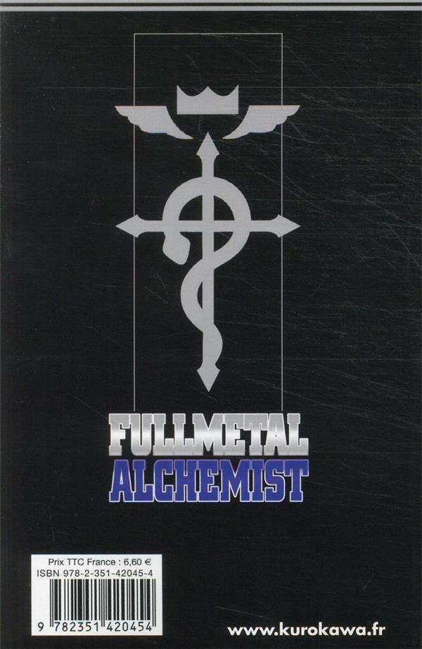 Quatrième de couverture de « Fullmetal alchemist »