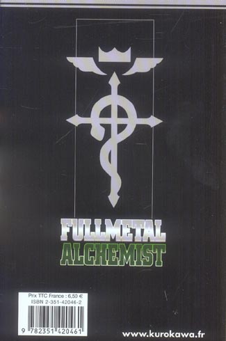 Quatrième de couverture de « Fullmetal alchemist »
