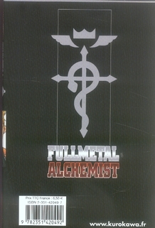 Quatrième de couverture de « Fullmetal alchemist »