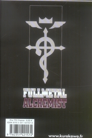Quatrième de couverture de « Fullmetal alchemist »