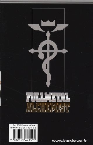 Quatrième de couverture de « Fullmetal alchemist »