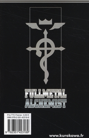 Quatrième de couverture de « Fullmetal alchemist »