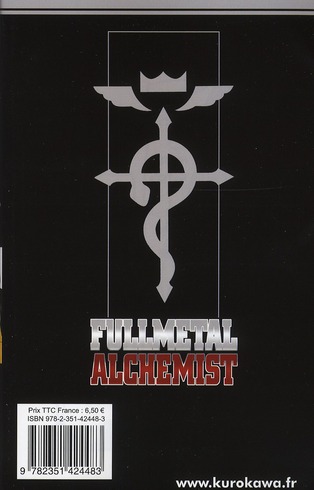 Quatrième de couverture de « Fullmetal alchemist »