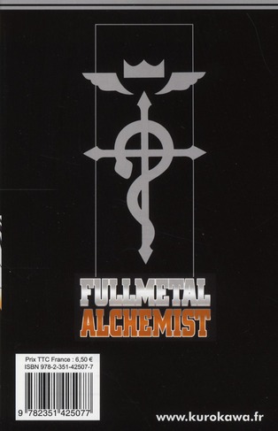 Quatrième de couverture de « Fullmetal alchemist »