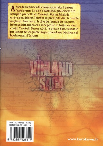 Quatrième de couverture de « Vinland saga »