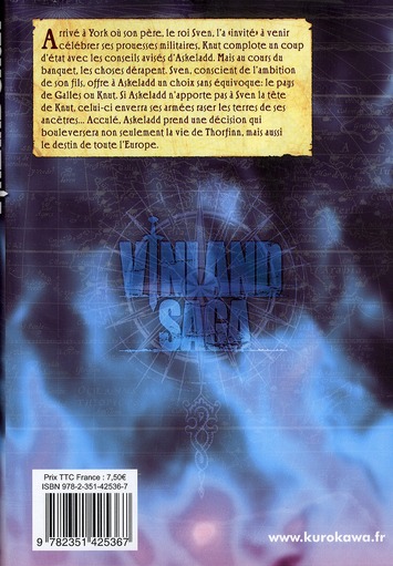Quatrième de couverture de « Vinland saga »
