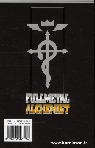 Quatrième de couverture de « Fullmetal alchemist »