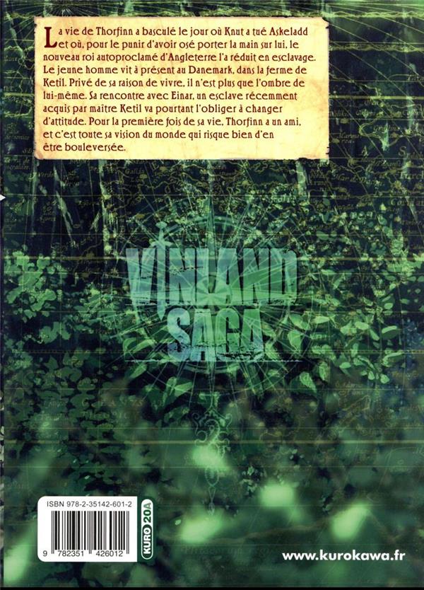 Quatrième de couverture de « Vinland saga »