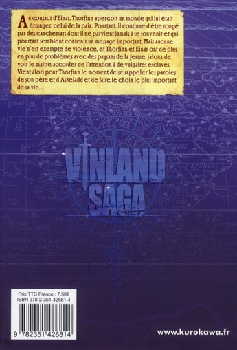 Quatrième de couverture de « Vinland saga »