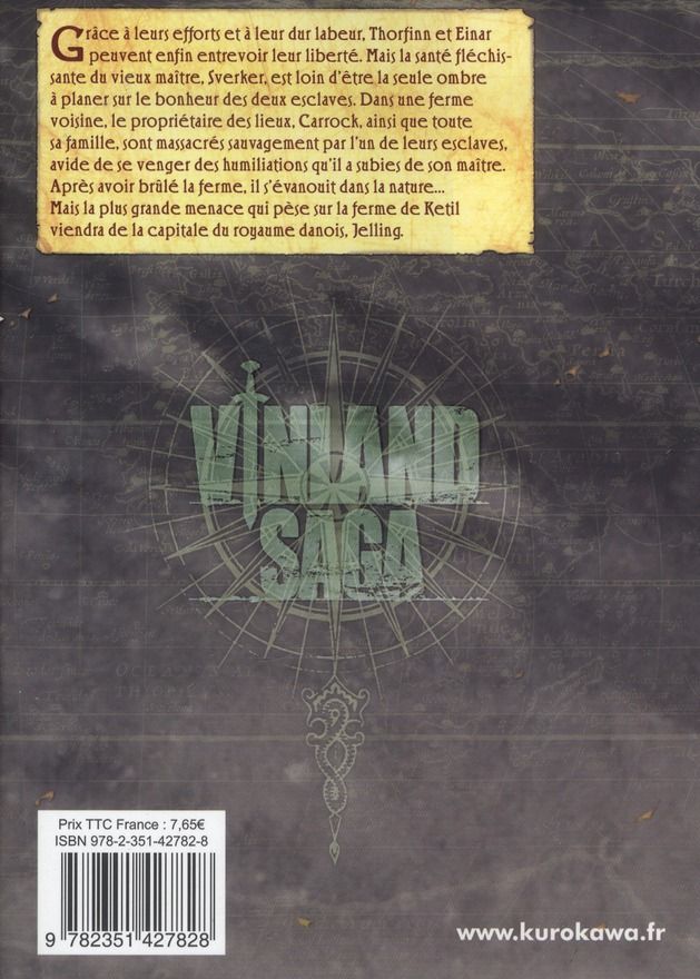 Quatrième de couverture de « Vinland saga »