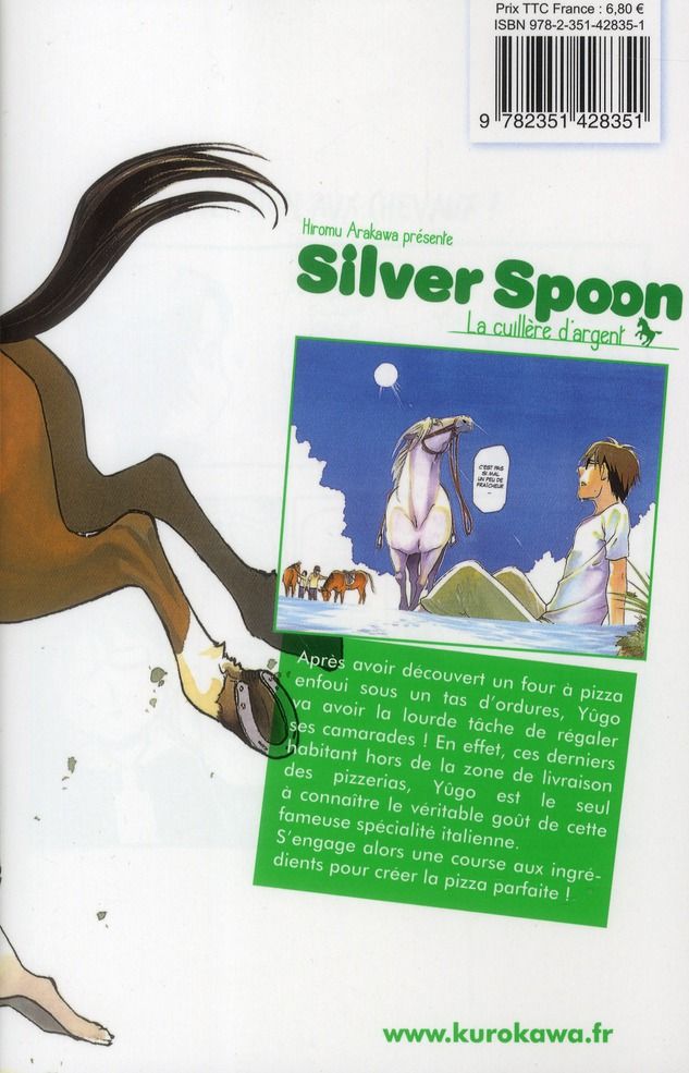 Quatrième de couverture de « Silver spoon : la cuillère d'argent »