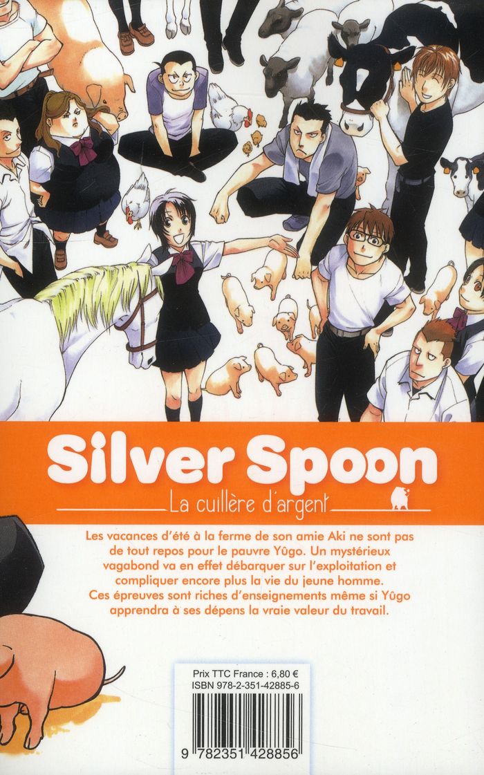 Quatrième de couverture de « Silver spoon : la cuillère d'argent »