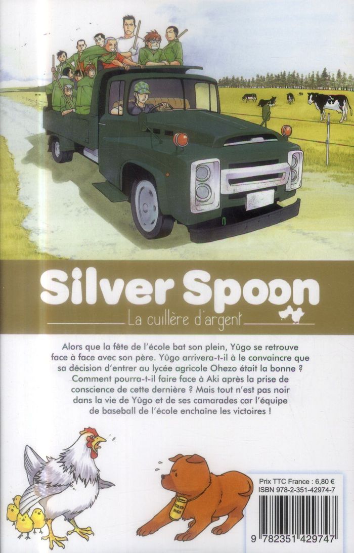 Quatrième de couverture de « Silver spoon : la cuillère d'argent »