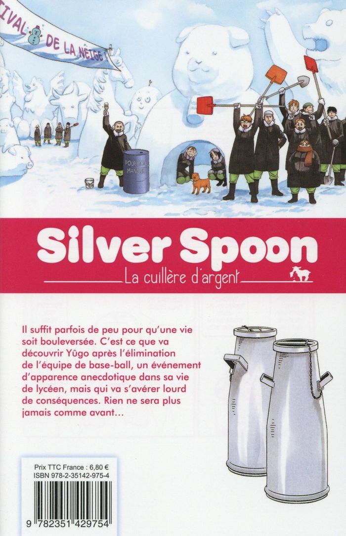 Quatrième de couverture de « Silver spoon : la cuillère d'argent »