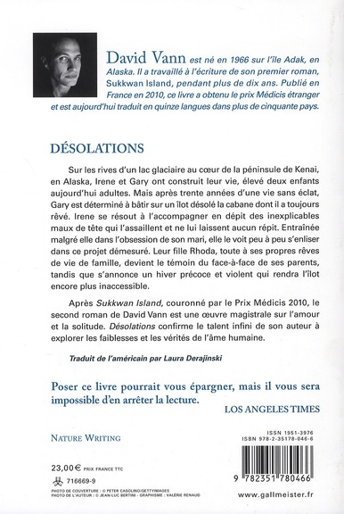 Quatrième de couverture de « Désolations : roman »