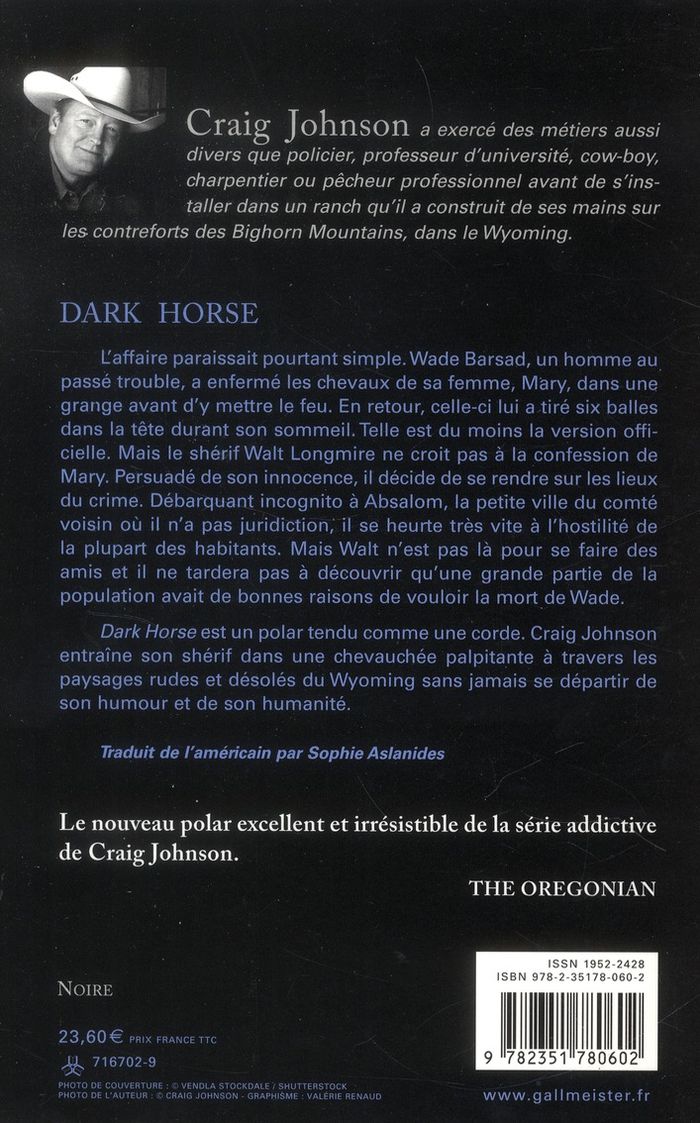 Quatrième de couverture de « Dark horse : roman »