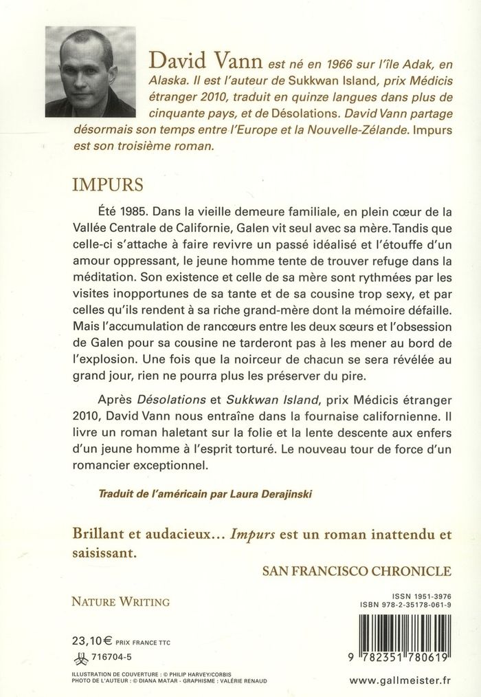 Quatrième de couverture de « Impurs : roman »