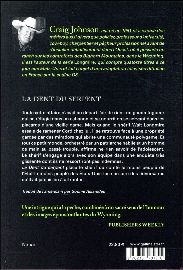 Quatrième de couverture de « La dent du serpent : roman »