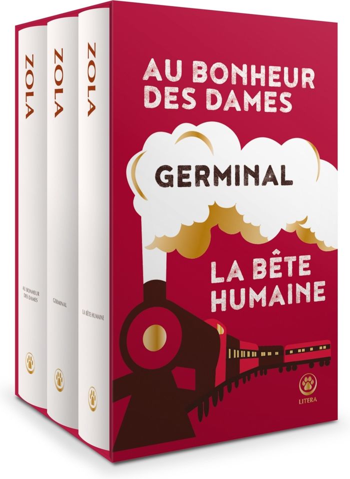 Couverture du livre « Coffret Zola : Au bohneur des dames, la bête humaine, Germinal », librairie Les Contes Infusés à Corte