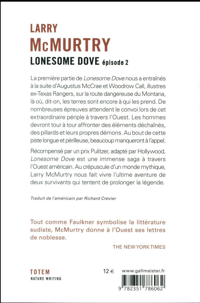 Quatrième de couverture de « LONESOME DOVE II »