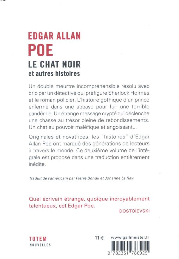 Quatrième de couverture de « Le chat noir : et autres histoires »