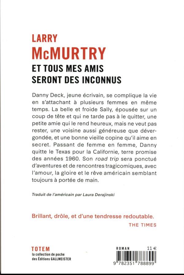 Quatrième de couverture de « Et tous mes amis seront des inconnus : roman »