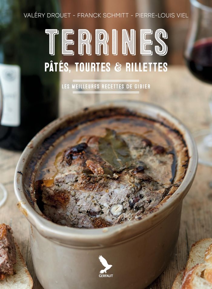 Couverture du livre « Terrines, pâtés, tourtes & rillettes : les meilleures recettes de gibier » de Valéry Drouet, librairie Les Contes Infusés à Corte