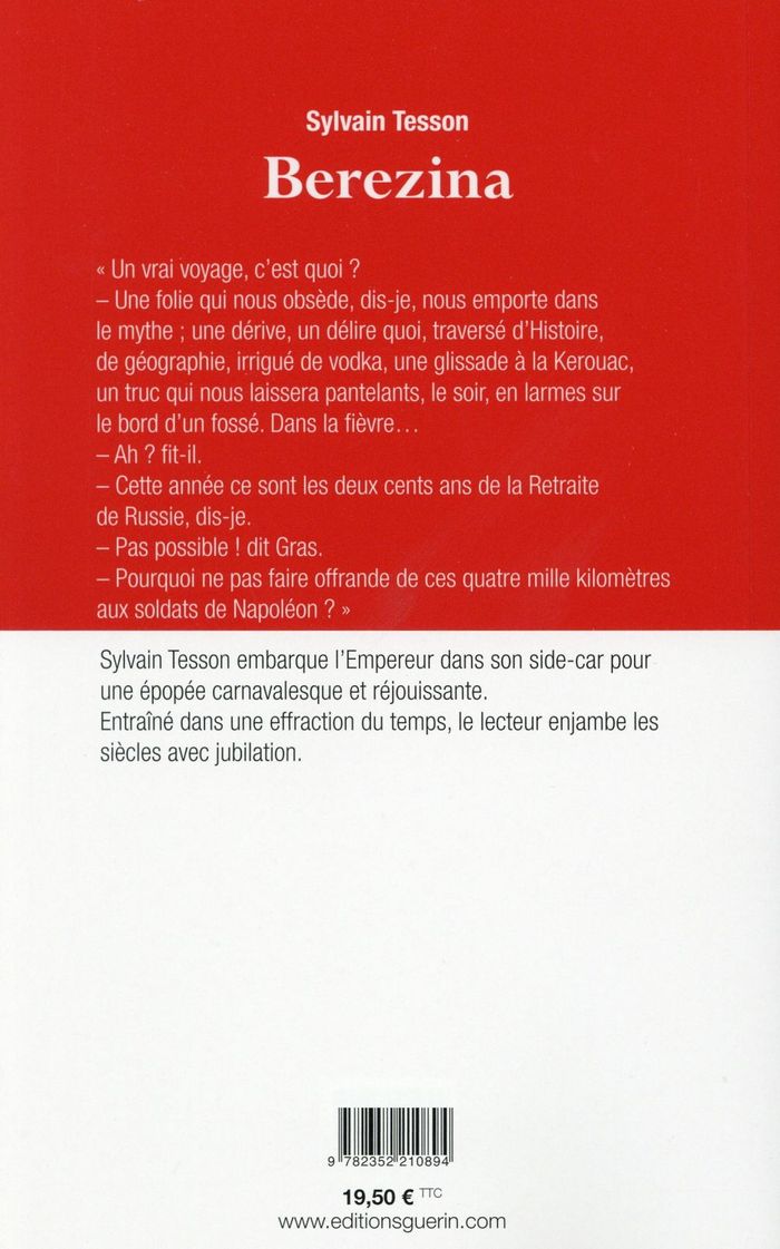 Quatrième de couverture de « Berezina »