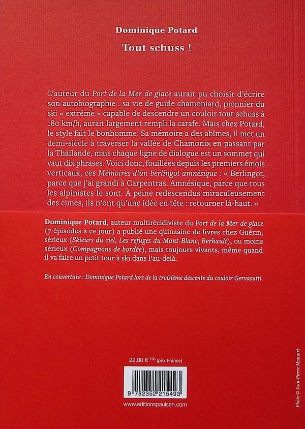 Quatrième de couverture de « Tout schuss ! : mémoires d'un berlingot amnésique »