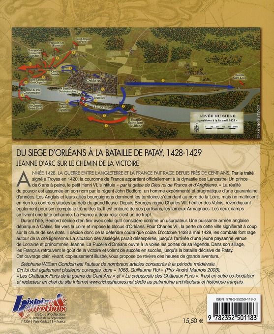 Quatrième de couverture de « DU SIEGE D'ORLEANS A LA BATAILLE DE PATAY - 1428-1429 »