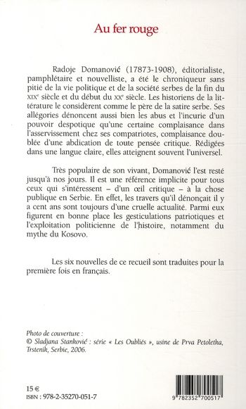 Quatrième de couverture de « AU FER ROUGE - ET AUTRES NOUVELLES »