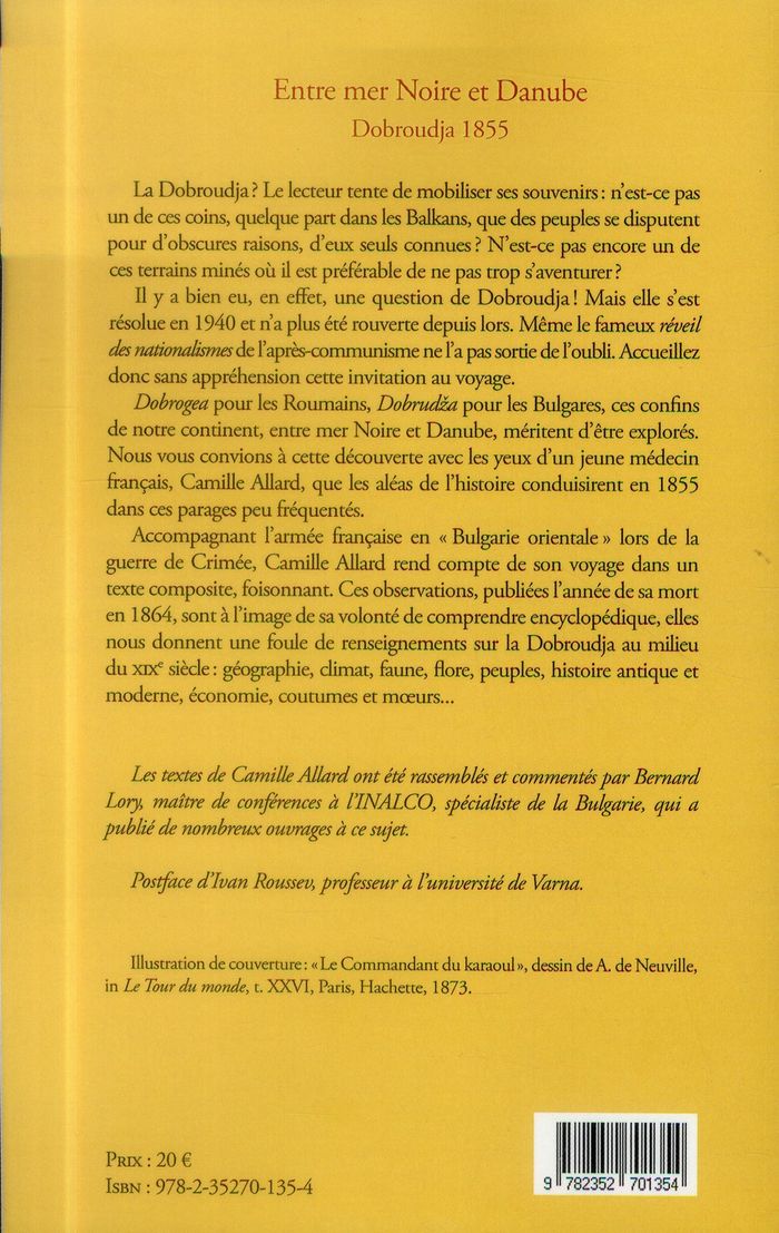 Quatrième de couverture de « DU DANUBE A LA MER NOIRE »