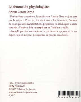 Quatrième de couverture de « LA FEMME DU PHYSIOLOGISTE »