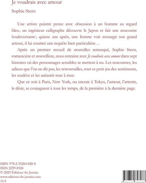 Quatrième de couverture de « Je voudrais avec amour : nouvelles »