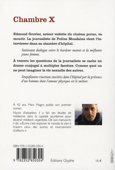 Quatrième de couverture de « CHAMBRE X - ROMAN »