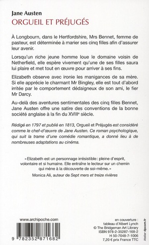 Quatrième de couverture de « Orgueil et préjugés »