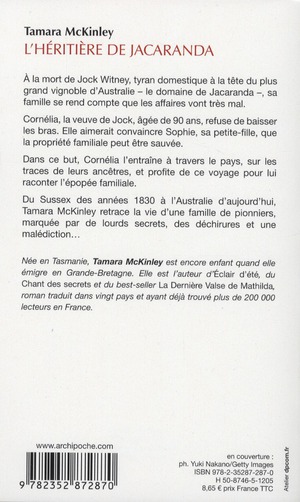 Quatrième de couverture de « L'héritière de Jacaranda »