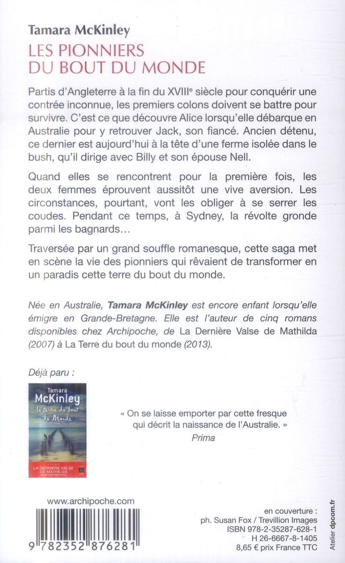 Quatrième de couverture de « Les pionniers du bout du monde »