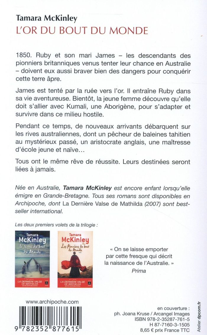 Quatrième de couverture de « L'or du bout du monde »