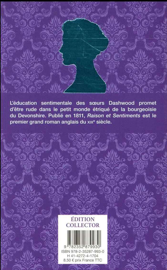 Quatrième de couverture de « Raison et sentiments »