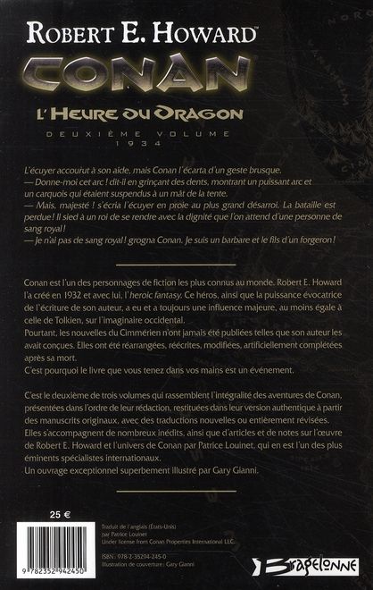 Quatrième de couverture de « CONAN, T2 : L'HEURE DU DRAGON »