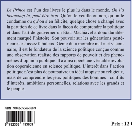 Quatrième de couverture de « LART DE GOUVERNER PAR LA RUSE ET PAR LA FORCE »