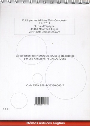 Quatrième de couverture de « MEMO ASTUCES ANGLAIS/MEMORY TRICKS »