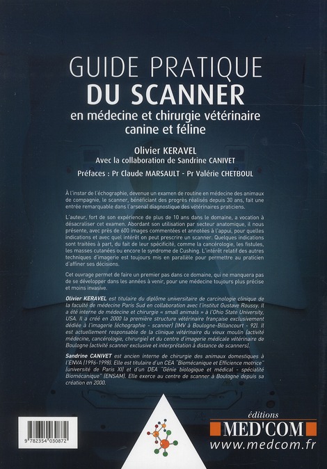 Quatrième de couverture de « GUIDE PRATIQUE DU SCANNER EN MEDECINE ET CHIRURGIE VETERINAIRE »