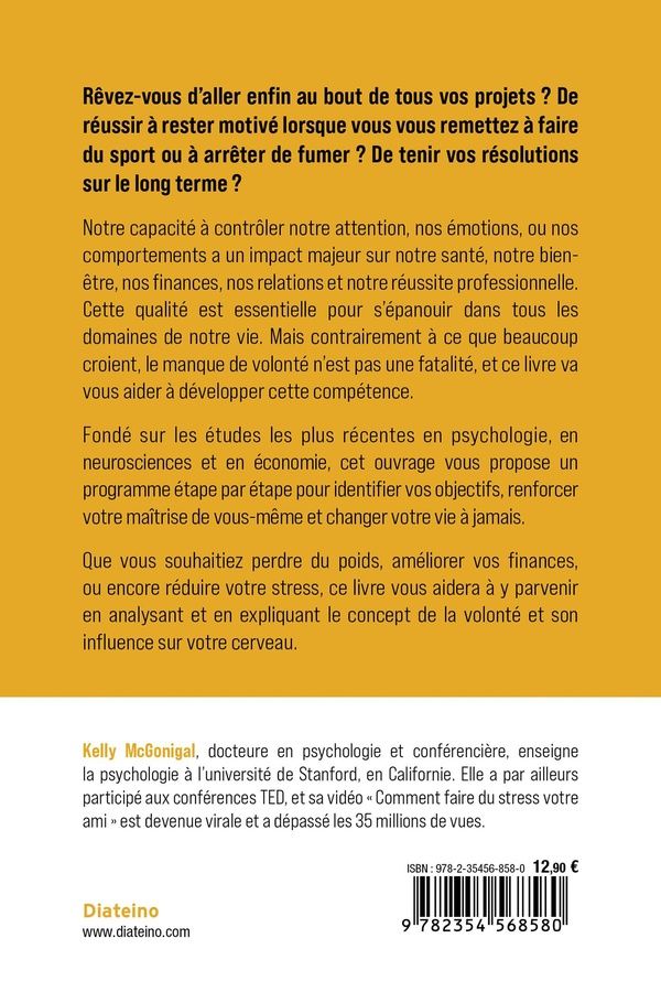 Quatrième de couverture de « L'instinct de volonté : comment renforcer votre persévérance et mettre fin à la procrastination »