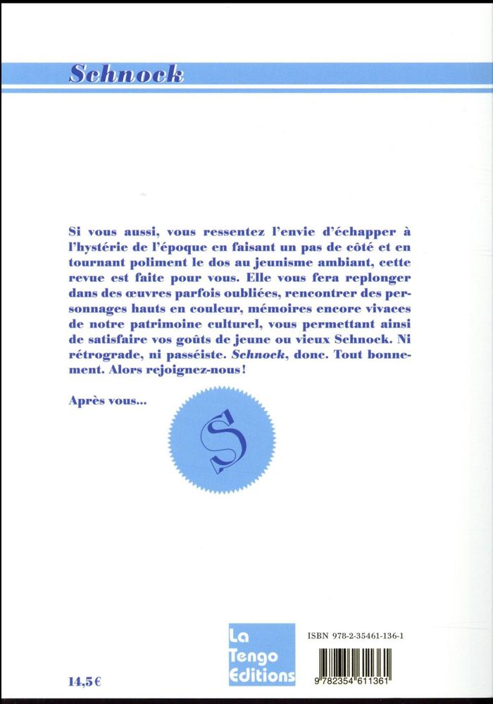 Quatrième de couverture de « SCHNOCK N 25 - RENAUD »