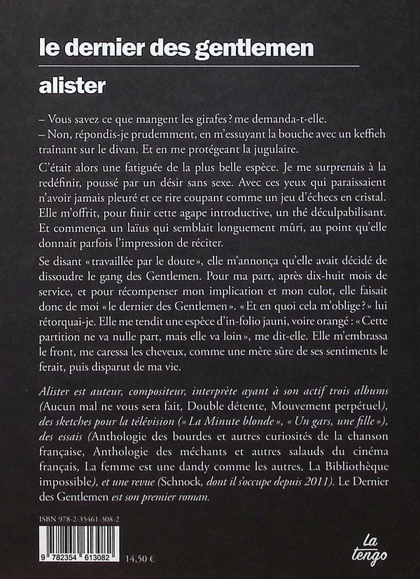Quatrième de couverture de « Le dernier des gentlemen »