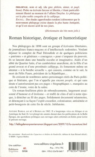 Quatrième de couverture de « LES PHILOPYGES VOL1, LA CONJURATION DES PATRIOTES »